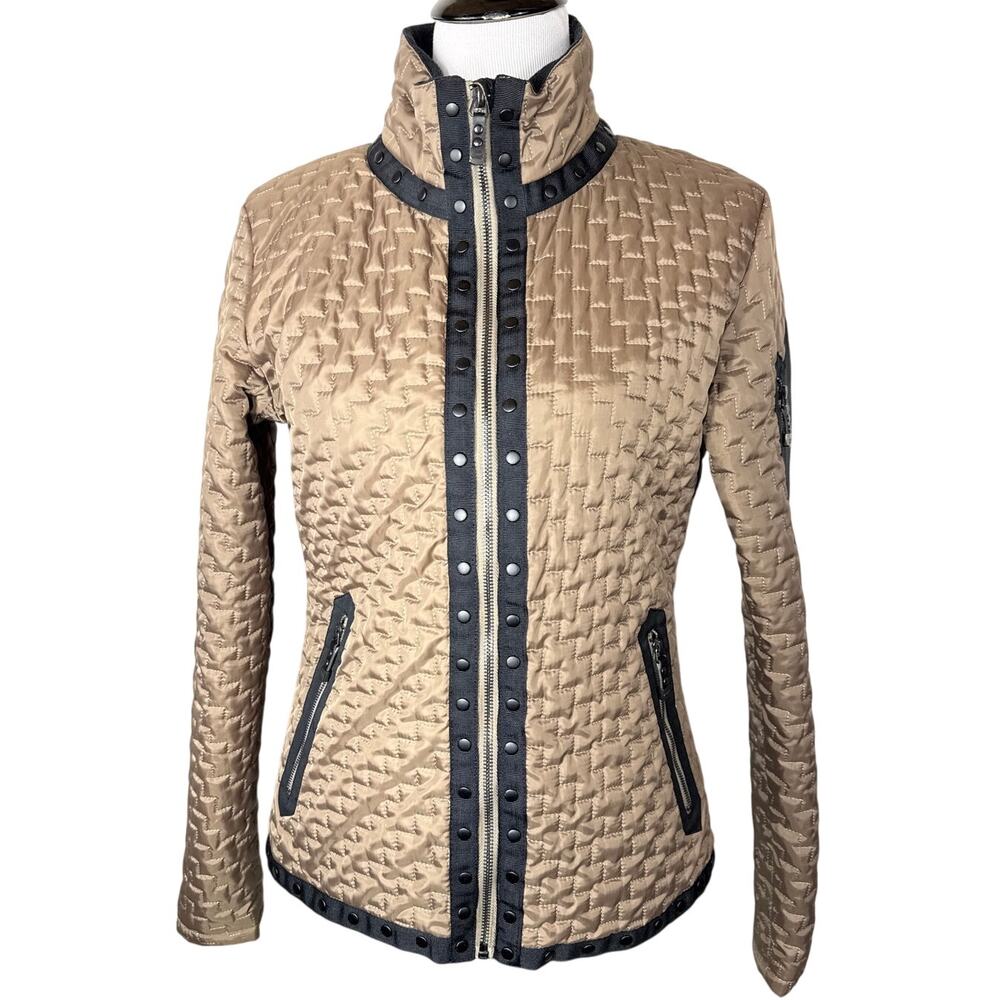 Cruel Women's Quilted Moto Jacket with Studded Trim, Medium
